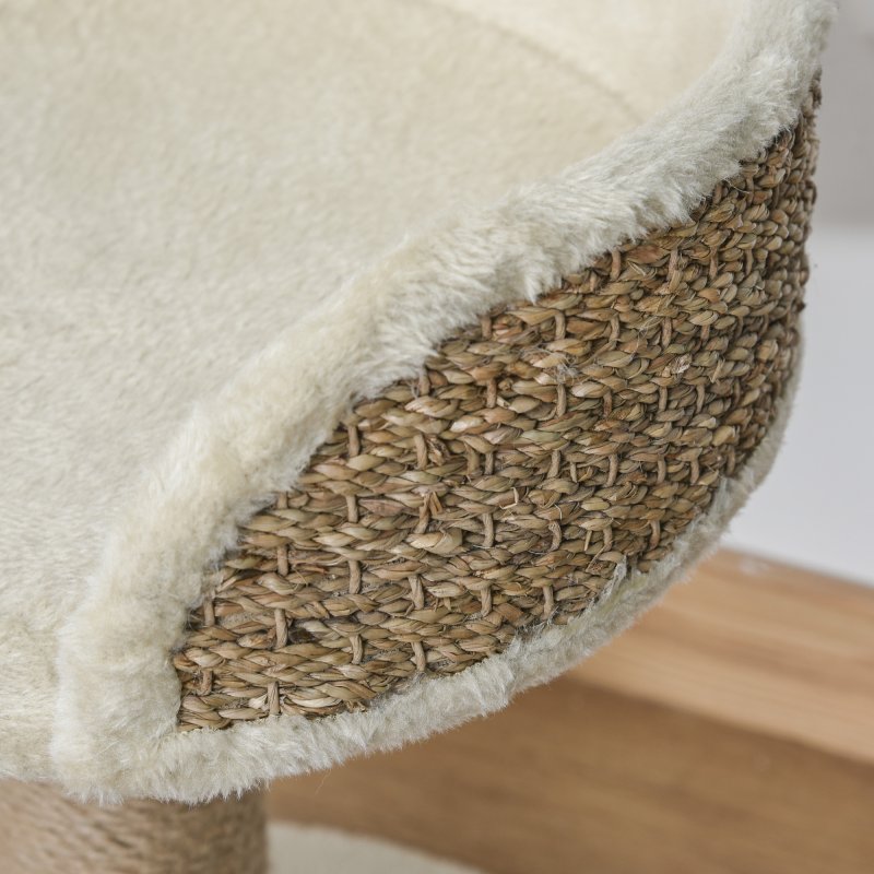 PawHut Cat Tree Cat Scratching Post for Indoor Cats Kitten Play Tower Activity Centre Climbing Stand with Dangling Ball Beige