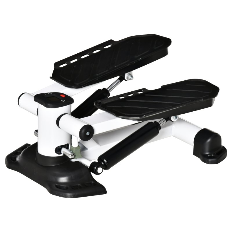 HOMCOM Portable Mini Stepper, Steppers for Exercise Workout with LCD Display Monitor, Anti-skid Foot Pedals for Home Gym Office, Black