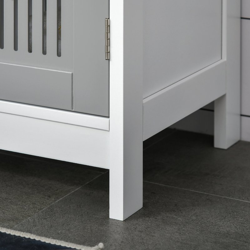 kleankin Modern Under Sink Cabinet with 2 Doors, Bathroom Vanity Unit, Pedestal Under Sink Design, Storage Cupboard with Adjustable Shelves