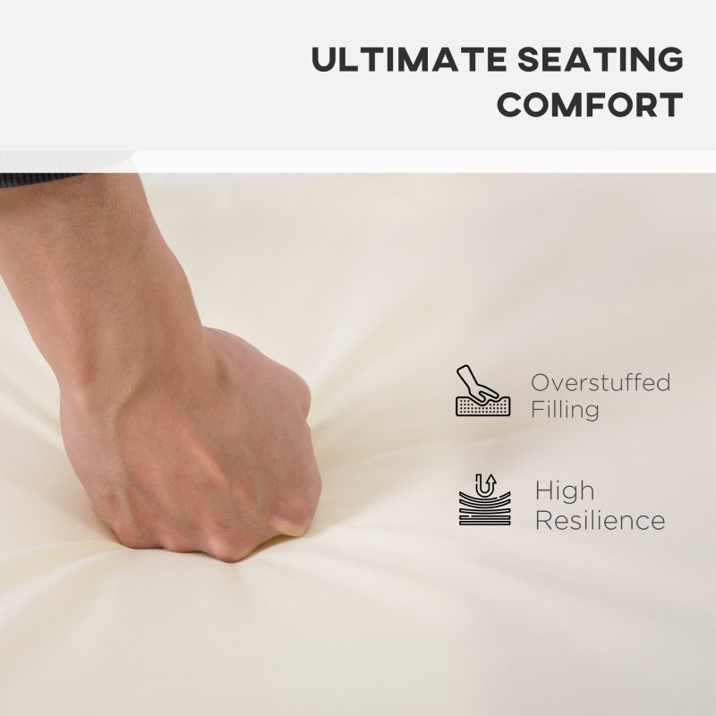 Outsunny Outdoor Cushion Pad Set for Rattan Furniture, 7 Piece Garden Furniture Cushions, Patio Conversation Set Cushions ONLY, Lightweight and Durable, Cream