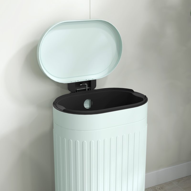 HOMCOM 30 Litre Pedal Bin, Fingerprint Proof Kitchen Bin with Soft-close Lid, Metal Rubbish Bin with Foot Pedal and Removable Inner Bucket