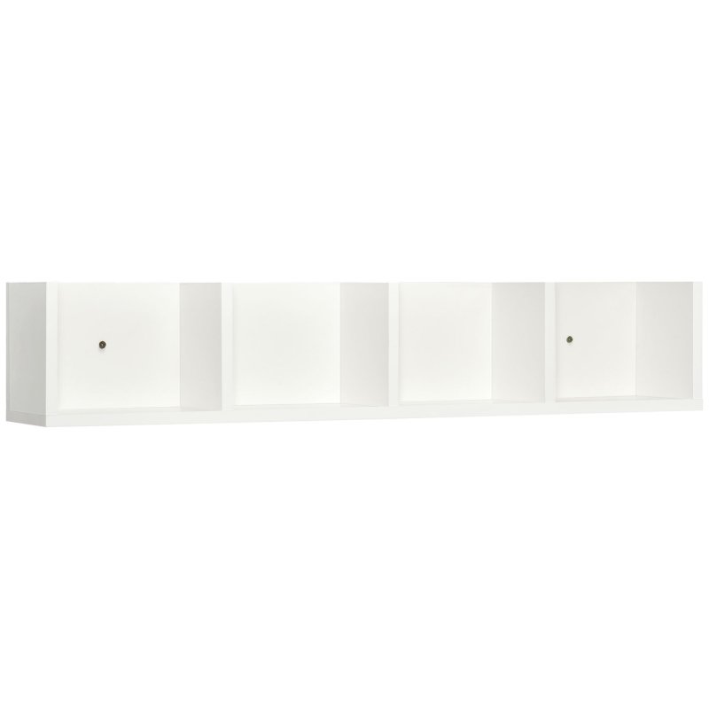 HOMCOM Wall Mount 84 CD / 56 DVD/Blu-ray/ Media Storage Rack 4 Cubes Wooden Shelf Organizer Unit Bookcase Display