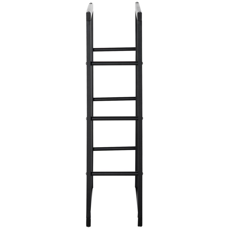 HOMCOM Metal Firewood Log Holder Tall Firewood Rack Indoor Outdoor Fireplace Wood Storage Shelf with Side Rails, Rust-Resistant, Black, 60W x 25D x 100H cm