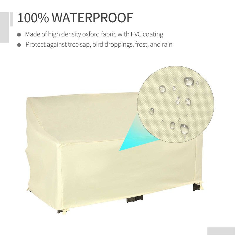 Outsunny 600D Oxford Cloth Furniture Cover, 2 Seater Sofa Protector for Garden Patio, Outdoor, Waterproof, 140L x 84W x 56/94H cm