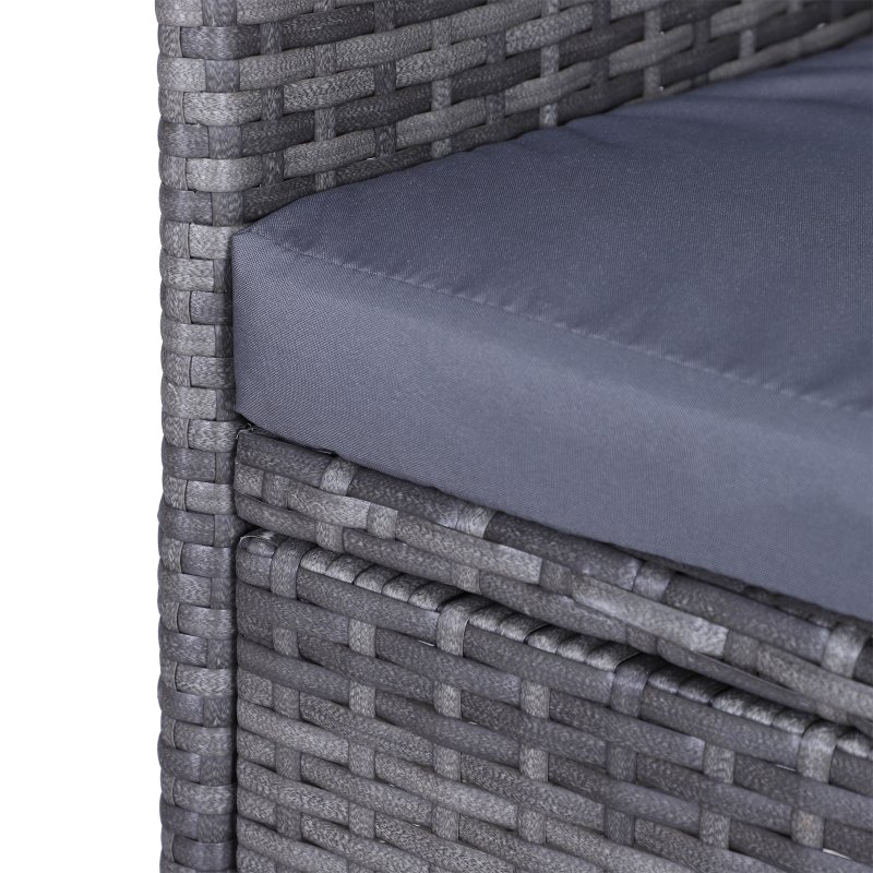 Outsunny 2 Seater Rattan Sofa with Cushions, Wicker Garden Loveseat with Armrests, Outdoor Garden Sofa Couch with Metal Frame for Patio, Mixed Grey