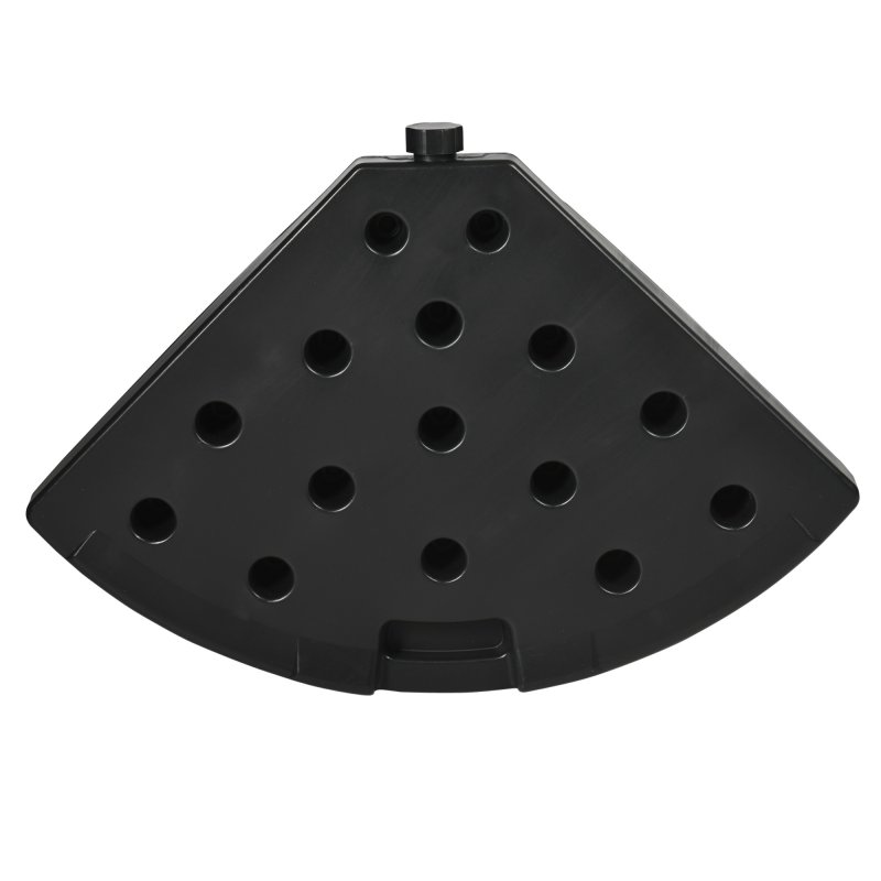 Outsunny 4PCs Parasol Bases, Patio Umbrella Weights for Parasol, Wicker Effect HDPE Water and Sand Filled Garden Umbrella Base with Built-in Handles, Black