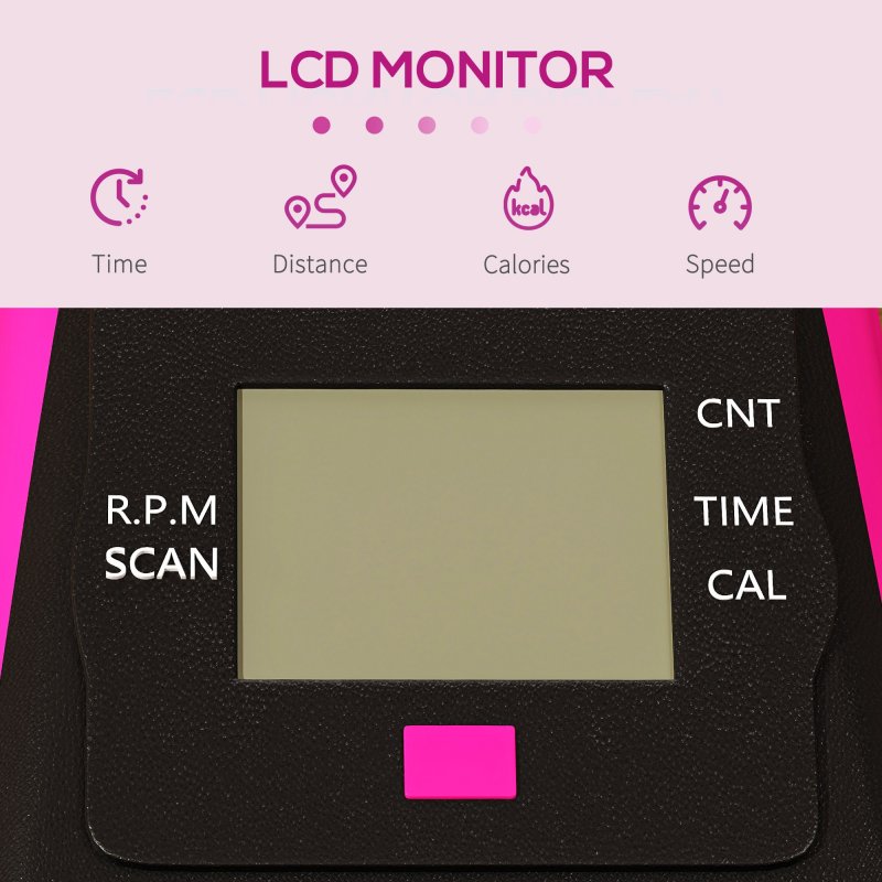 SPORTNOW Mini Exercise Bike, Portable Pedal Exerciser, Under Desk Bike with LCD Display for Legs and Arms, Rehabilitation, Therapy Home Office Workout, Pink