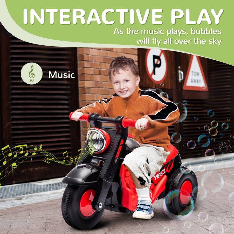 AIYAPLAY Kids Ride On Car, Foot To Floor Sliding Baby Car, Push Along Car with Music, Bubble, for Toddler from 2 to 5 Years Old - Black