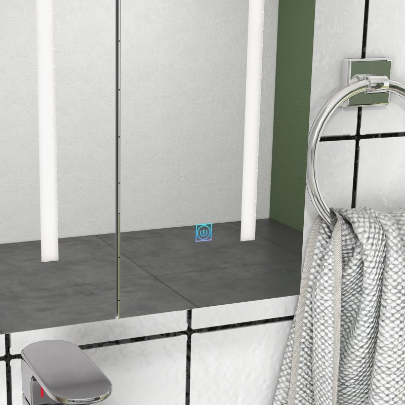 kleankin LED Lighted Bathroom Mirror Cabinet, Wall Mounted Bathroom Storage Cupboard with USB Charge, Adjustable Shelf, 90W x 15D x 70Hcm, High Gloss White