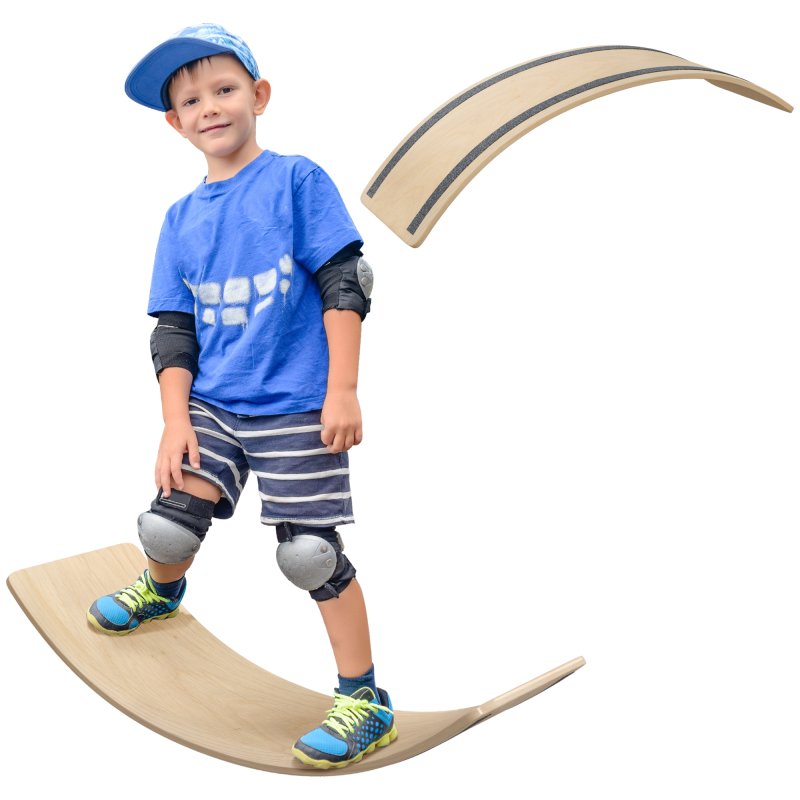 AIYAPLAY Balance Board Kids, Wooden Wobble Board for Children, Sensory Play Equipment for 3-8 Years Old, Natural Tone