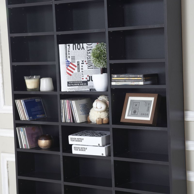 HOMCOM 1116 CD/ 528 DVD Storage Shelf Rack Media Storage Unit Shelves Racks Wooden Display Unit with 10 Adjustable Shelves
