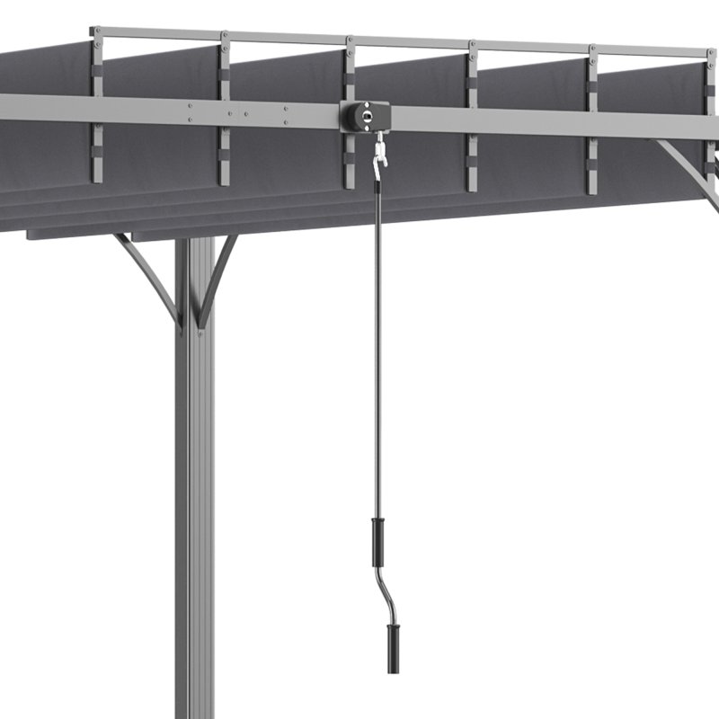 Outsunny 3 x 3(m) Outdoor Louvered Pergola with Adjustable Roof, AluminIum Patio Gazebo Canopy with Ground Stakes for Patio, Lawn, Garden, Grey