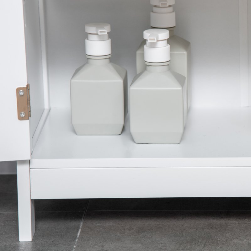 kleankin Narrow Bathroom Cabinet, Slim Bathroom Storage Unit with Adjustable Shelves, Freestanding Storage Cupboard 60 x 30 x 80 cm