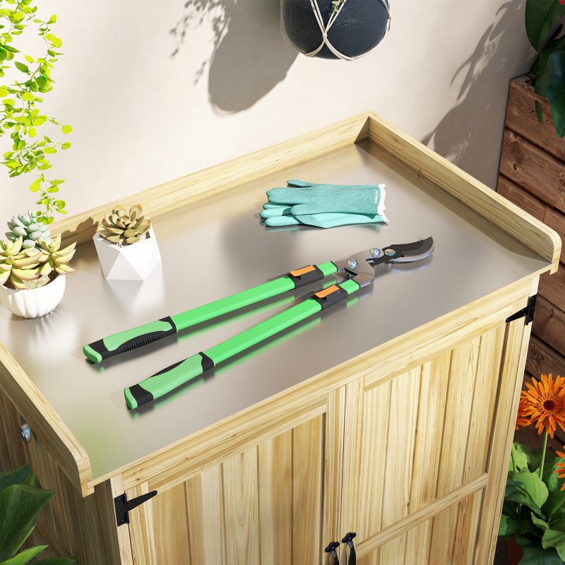 Outsunny Telescopic Loppers 64.5-90 cm, Extendable Garden Loppers Heavy Duty with Steel Blade and Adjustable Handles, Tree Trimmer for Branches, Bushes, Shrubs, Green