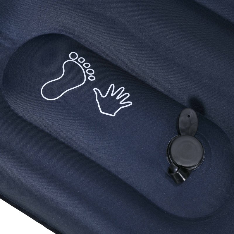 Outsunny Double Air Bed with Foot Pump and Carry Bag, Inflatable Mattress for Guest, Camping, Travel, 195 x 140 x 10cm, Blue
