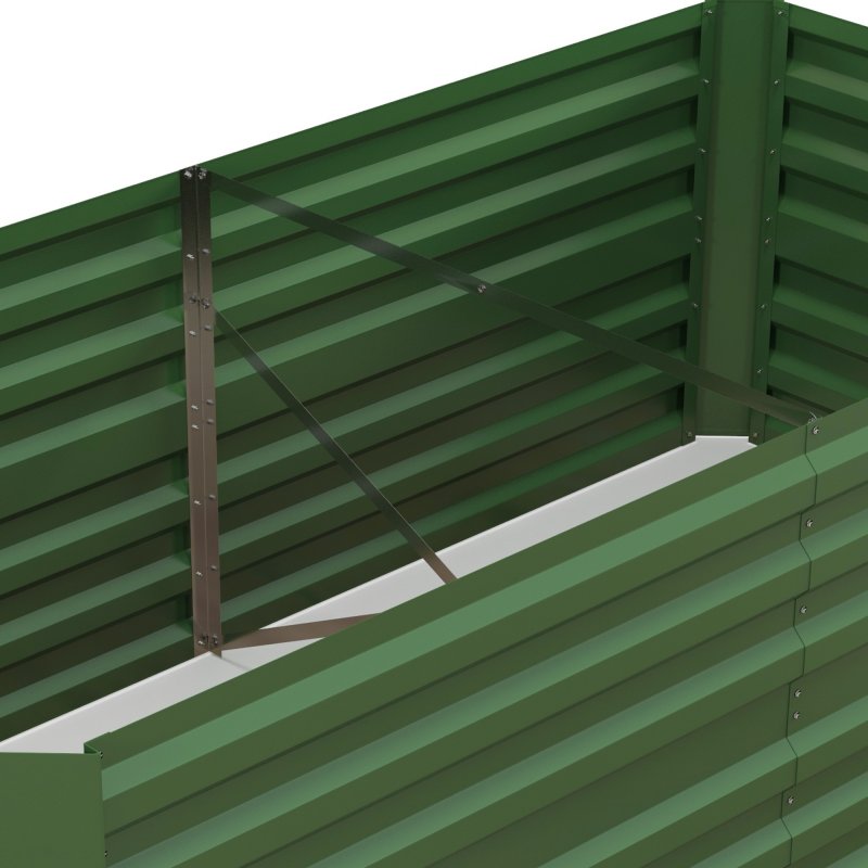 Outsunny Raised Beds for Garden, Galvanised Steel Outdoor Planters with Multi-reinforced Rods for Vegetables, Plants, Flowers and Herbs, 180 x 90 x 59 cm, Green