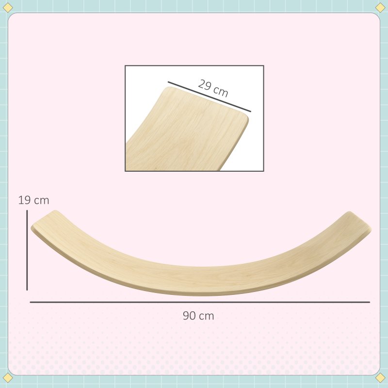 AIYAPLAY Balance Board Kids, Wooden Wobble Board for Children, Sensory Play Equipment for 3-8 Years Old, Natural Tone