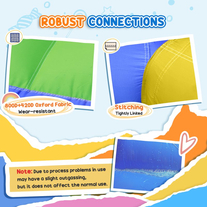 Outsunny Kids Inflatable Bouncy Castle Water Slide 6 in 1 Bounce House Jumping Castle Water Gun Climbing Wall with Air Blower for Age 3-8, 3.9 x 3 x 2m