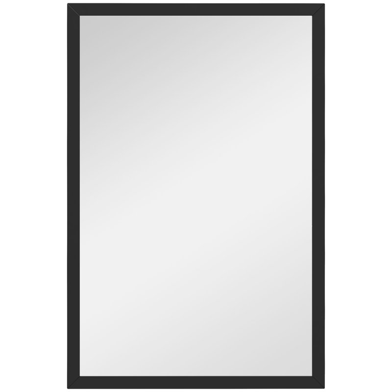 HOMCOM Decorative Rectangular Wall Mirror, 60 x 40 cm Wall-Mounted Bathroom Mirror for Living Room, Bedroom, Hallway, Black