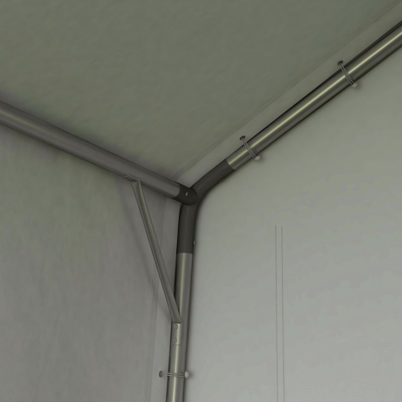 Outsunny 3 x 3(m) Garden Storage Tent, Portable Shed with Heavy Duty Galvanised Steel Frame, Ventilation Window, Roll-up Zipper Door, for Bike, Motorbike, Garden Tools, Dark Grey