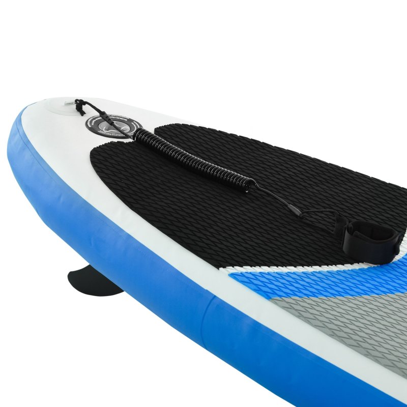HOMCOM 10' x 32" x 6" Inflatable Stand Up Paddle Board, Non-Slip & Ultra-Light Deck with SUP Accessories, Adj Paddle, Backpack Bag, and Three Bottom Fins, for Youth Adults Beginner, Blue