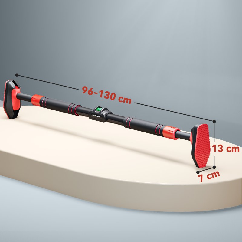 SPORTNOW Pull Up Bar Doorway No Screws, Door Frame Chin Up Bar with Level Metre, 92-120 cm (36.2"-47.2") Width Adjustable for Home Gym, Max Load 200kg