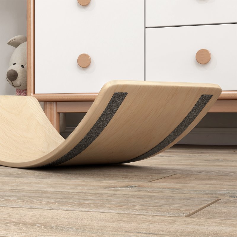 AIYAPLAY Balance Board Kids, Wooden Wobble Board for Children, Sensory Play Equipment for 3-8 Years Old, Natural Tone