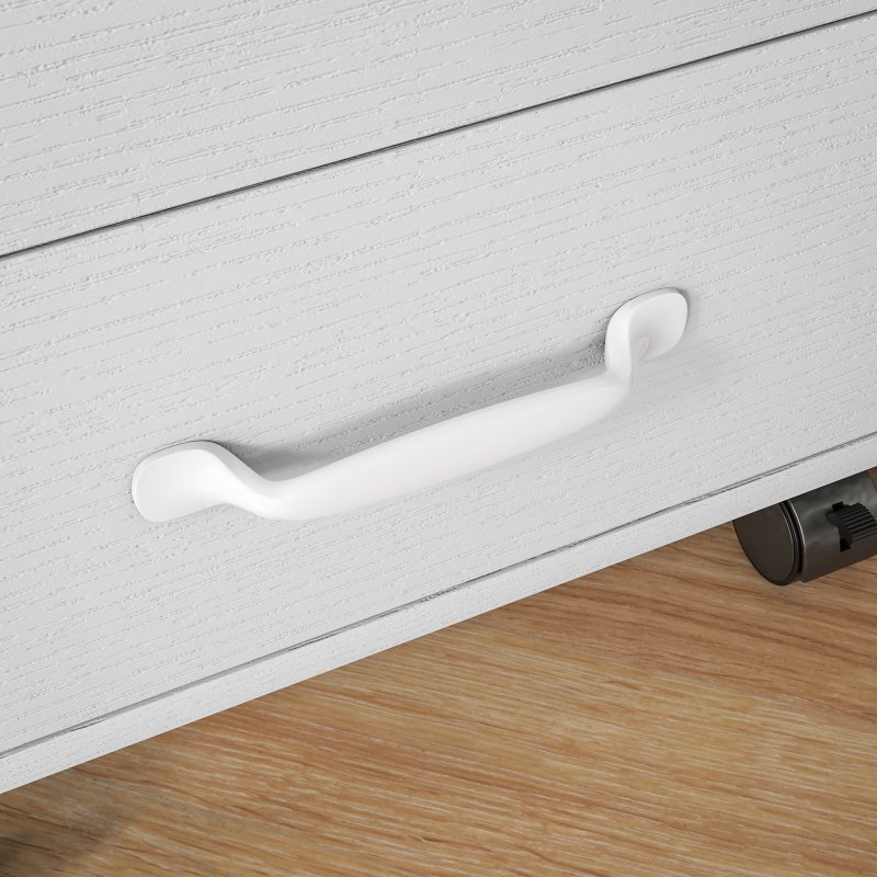 HOMCOM 3-Drawer Filing Cabinet, Mobile File Cabinet for Home Office, Small Rolling Filing Cabinet, Printer Stand, Under Desk File Cabinet for A4, Letter-Size Files, White Wood Grain