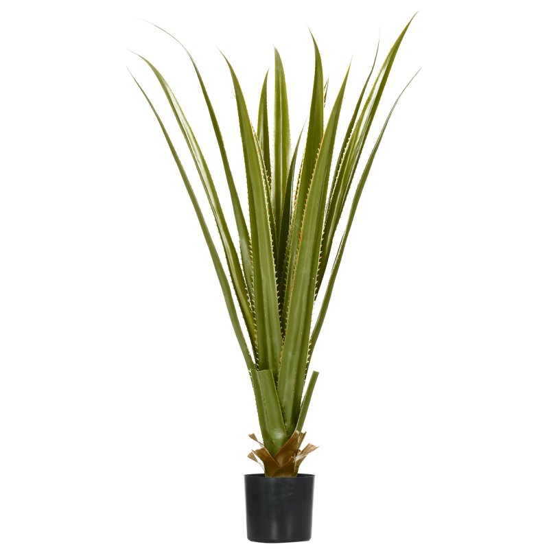 HOMCOM Decorative Artificial Plants Agave Succulent in Pot, Desk Fake Plants for Home Indoor Outdoor Decor, 90cm