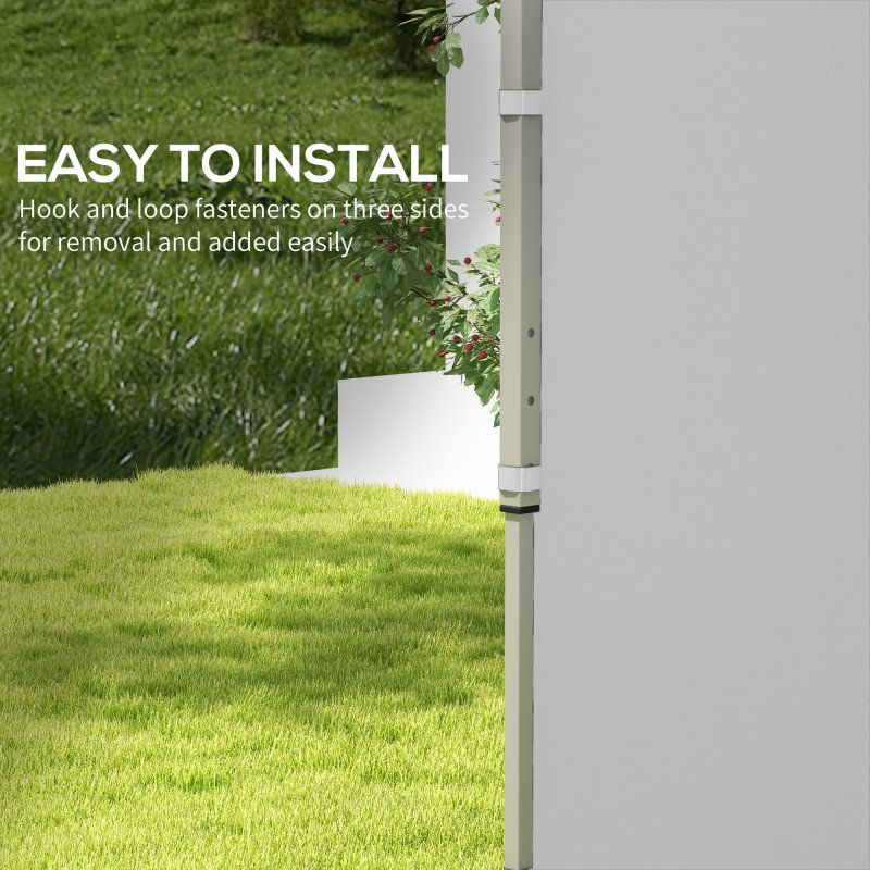 Outsunny Gazebo Side Panels with Zipped Doors, for 3x3 m or 3x6 m Pop Up Gazebo, 2 Pack Sides Replacement, Light Grey