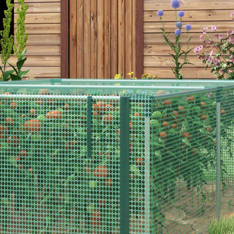 Outsunny 8' x 4' Crop Cage, Plant Protection Tent with Galvanised Steel Frame and Zipped Door, Fruit Cage Netting Cover for Garden and Outdoors Green
