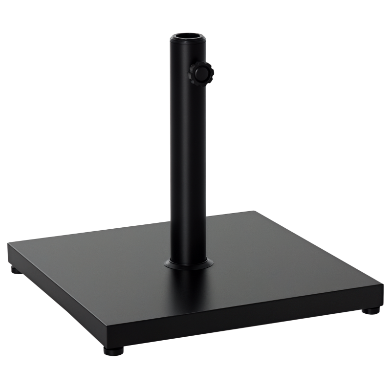 Outsunny ??35/38/48MM 18KG Steel Square Parasol Stand Base w/ Adjustable Knob Umbrella Stand Garden Patio Outdoor Home, Black