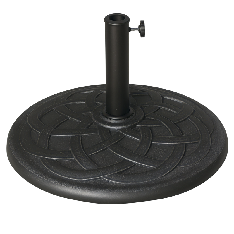 Outsunny 19KG Resin Umbrella Base Garden Parasol Base Stand Round Sun Shade Holder Suitable For Pole Between 38mm to 48mm