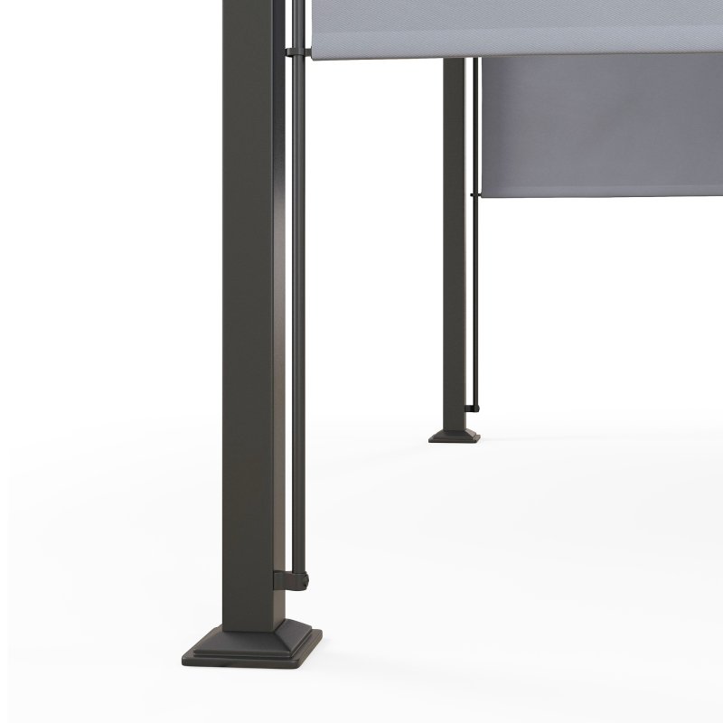 Outsunny 3 x 3(m) Garden Pergola, Outdoor Pergola Gazebo with Adjustable Canopy, Sun Shade Patio Canopy Shelter, Grey