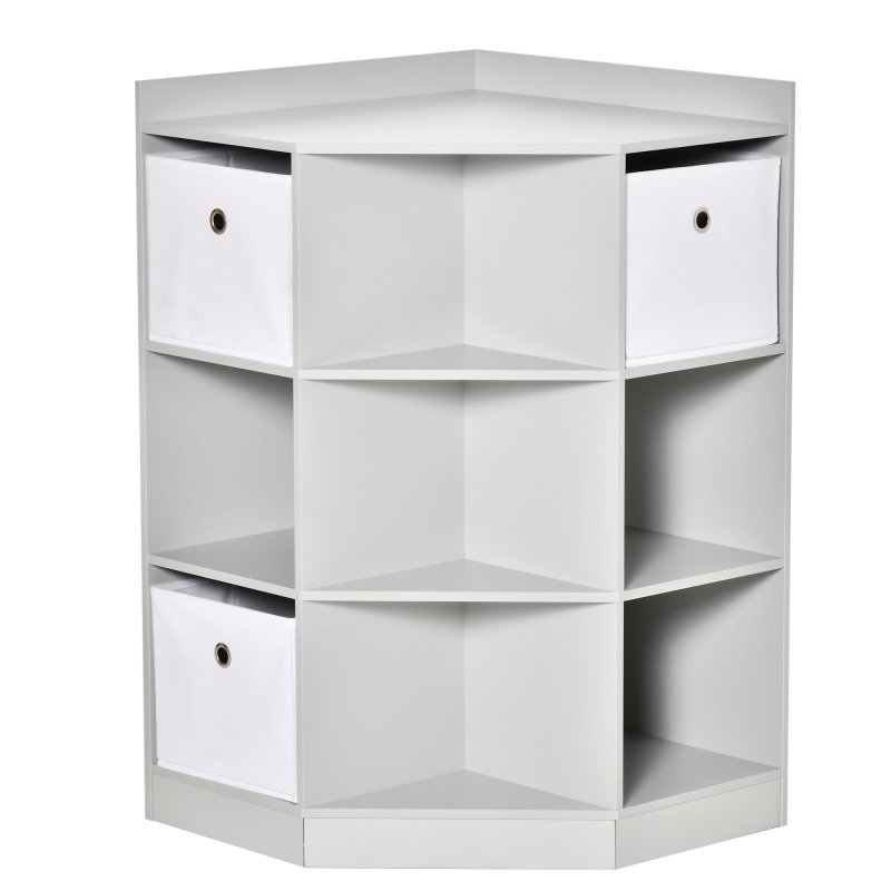 HOMCOM Kids Bookcase, 3 Tier Toy Organiser Storage Unit BookShelf with 3 Non-woven Fabric Drawers, Anti-tip Device, for Bedroom, Children