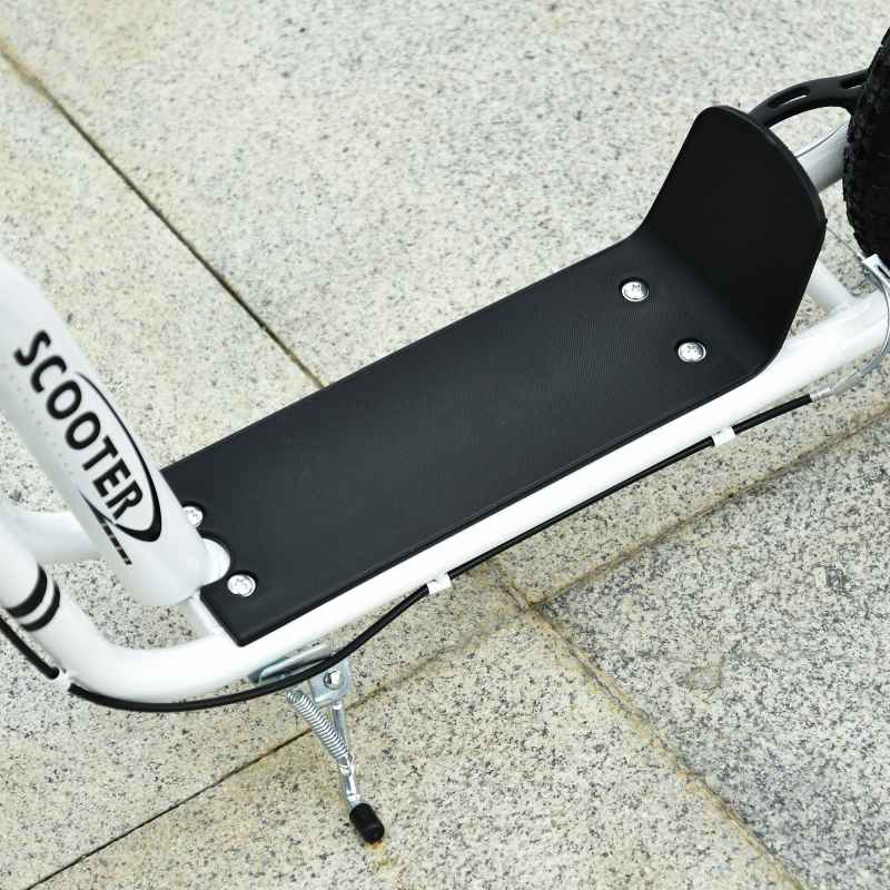 HOMCOM Kids Scooter, Teen Push Scooter with Big Wheels, 85-95cm Adjustable Handlebar Height, Dual Brakes, Scooter for Kids 5+ Years Old, White