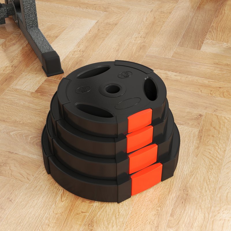 SPORTNOW Olympic Weight Plates Set, Barbell Plates Disc with 1" Holes, for Home Gym, Weight Lifting Strength Training, 2 x 10kg, 2 x 5kg, Black