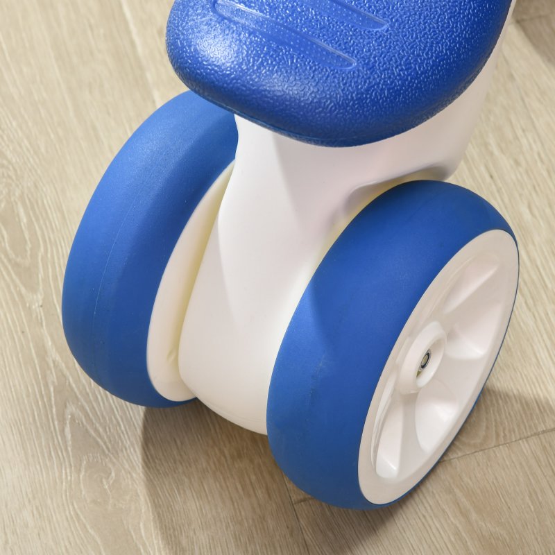 AIYAPLAY Baby Balance Bike, Lightweight First Training Bike, with Anti-Slip Handlebars, Four Wheels, No Pedals, for Ages 18-36 Months - Blue
