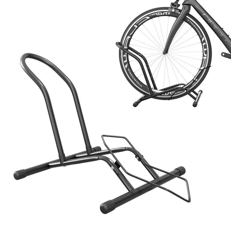 SPORTNOW Bike Floor Stand, Portable Bike Rack, Freestanding Parking Stand Holder for 16"-29" Mountain/Road Bikes Garage Indoor Outdoor Use