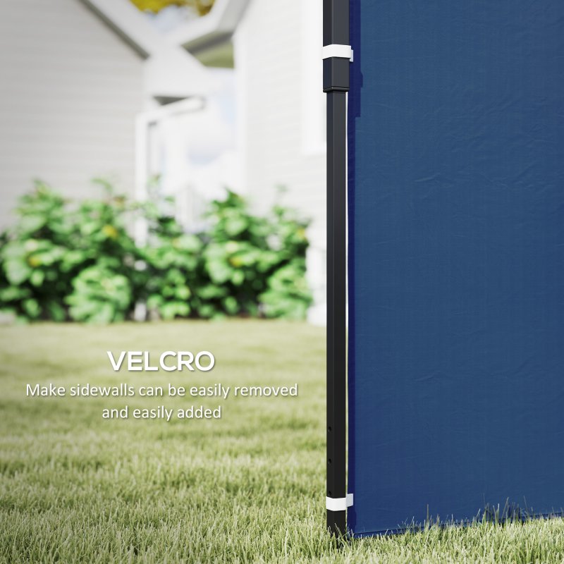 Outsunny Gazebo Side Panels with Window for 3x3(m) or 3x6m Gazebo Canopy, 2 Pack Sides Replacement, Blue