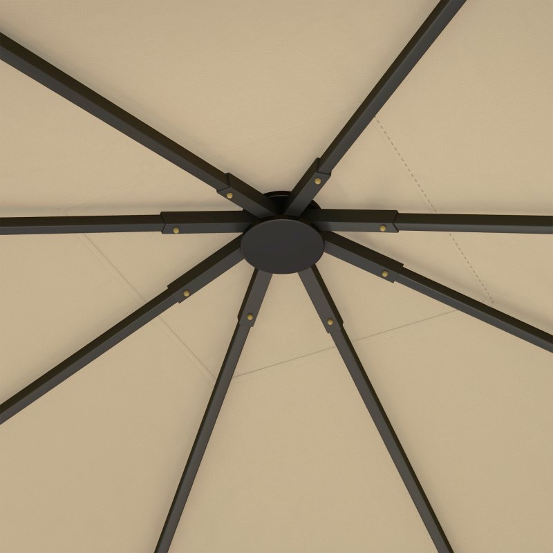 Outsunny 3 x 3(m) Gazebo Canopy Replacement Cover, Garden Gazebo Roof Replacement with Drain Holes, Water Resistant PVC Coating, 370g, UPF30+, TOP COVER ONLY