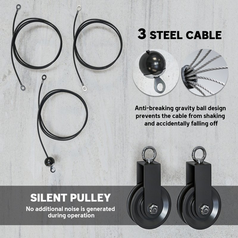 SPORTNOW Weight Pulley System, Cable Pulley System for Home Gym, Cable Machine LAT Pull Down Attachment for Biceps Curl, Tricep, Arm Workouts