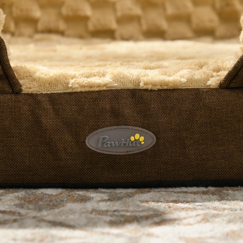 PawHut Dog Sofa Bed Pet Bed Dog Mattress with Removable Washable Cover, Anti-Slip Bottom, for Medium Sized Dogs, 90L x 69W x 21Hcm - Brown