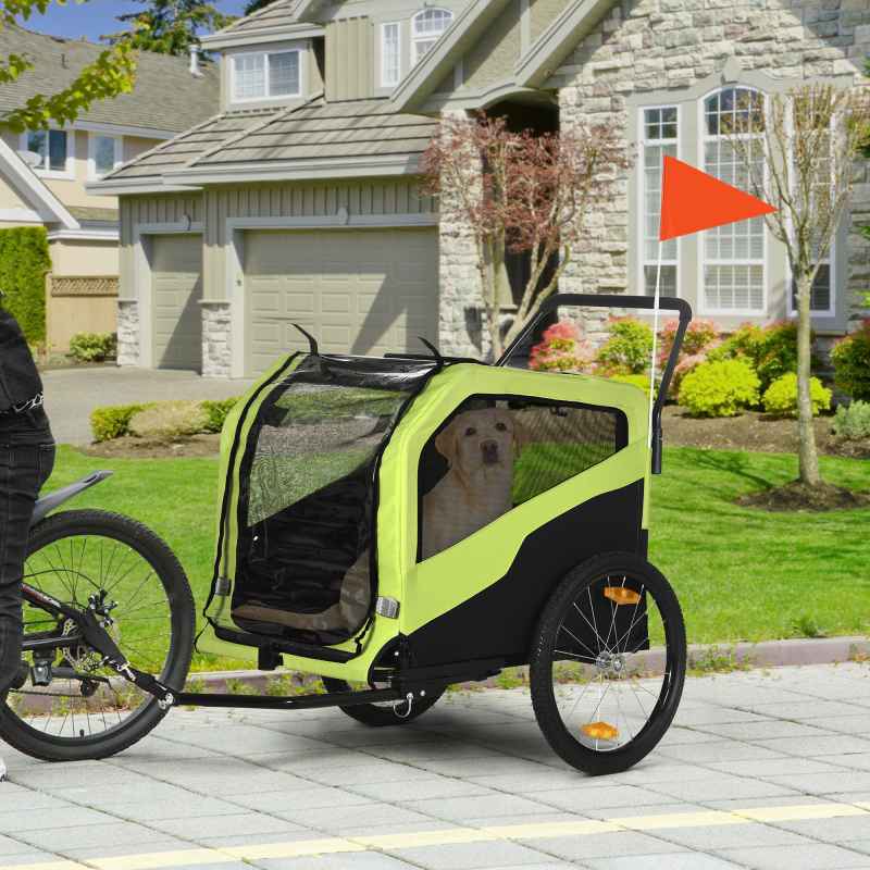 PawHut Dog Bike Trailer, 2 in 1 Dog Stroller for Large Dogs with Hitch, Quick-release 20
