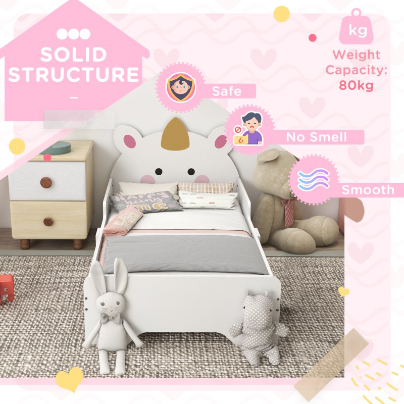ZONEKIZ Toddler Bed Frame, Kids Bedroom Furniture, for Ages 3-6 Years