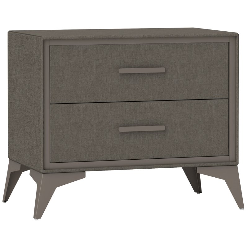 HOMCOM Chest of Drawers, 2 Drawer Fabric Dresser with Steel Frame for Bedroom, Living Room, Easy to Assemble, Brown