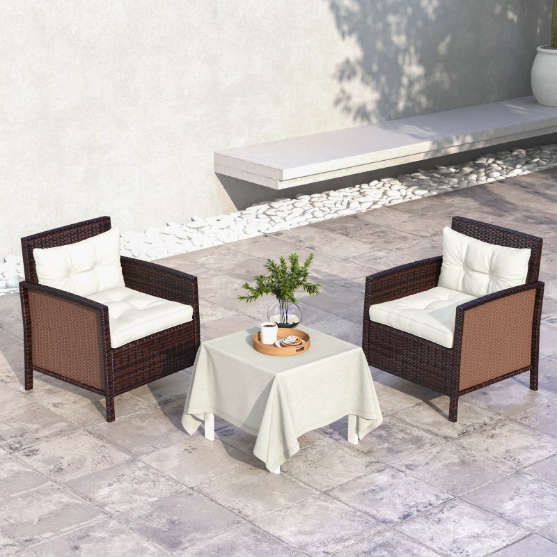 Outsunny 2pc Outdoor Seat Cushions Back Cushions, 60 x 60 x 10cm Water Repellent Seat Pads for Garden Patio Kitchen Office Chairs, White
