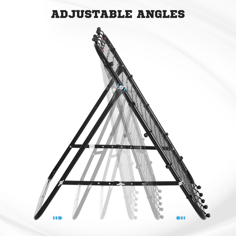 HOMCOM Rebounder Net Practise Kickback Target Goal with 5 Angles, for Teens, Adults, Softball, Football Training, Black
