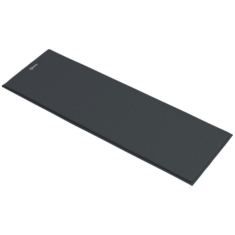 Outsunny Self-Inflating Camping Mat Sleeping Pad, 5cm Thick Single Air Mattress with Carry Bag for Hiking, Camping, Travel, 200 x 65cm, Grey
