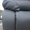 THREE SEATER 3 RECLINER GREY SOFA SET SUITES SETTEE GREY LEATHER 3 SEATER ARMCHAIR FAUX LEATHER